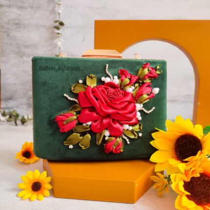 کیف مجلسی روباندوزی مدل زمرد