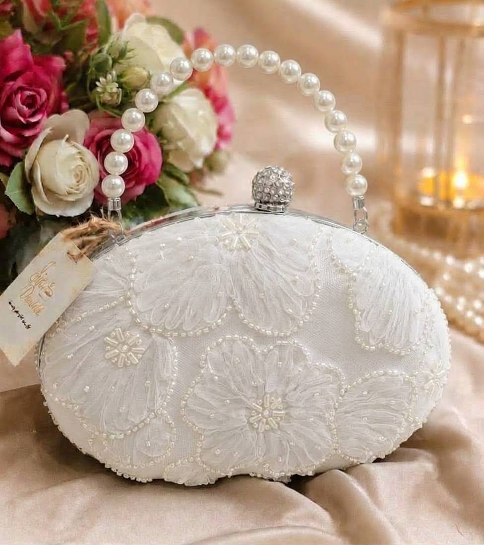 کیف عروس مدل روشان نقره ای